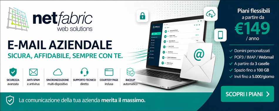 E-mail aziendale su dominio - Piani personalizzati a partire da &euro; 149